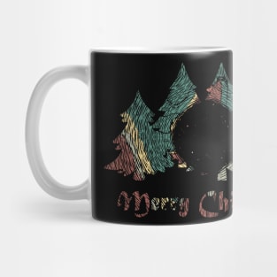 Galaxy Christmas Tree Pattern Line Art Mug